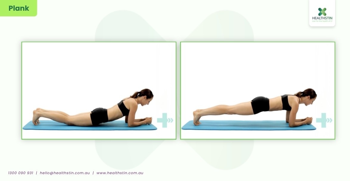 7 Best Upper Body Exercises to Reduce Weight in Females 14 Healthstin Blog 7BestUpperBodyExercisestoReduceWeightinFemales Plank Infographic