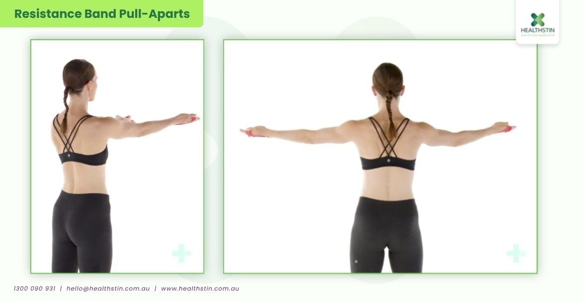 7 Best Upper Body Exercises to Reduce Weight in Females 15 Healthstin Blog 7BestUpperBodyExercisestoReduceWeightinFemales ResistanceBandPull Aparts Infographic