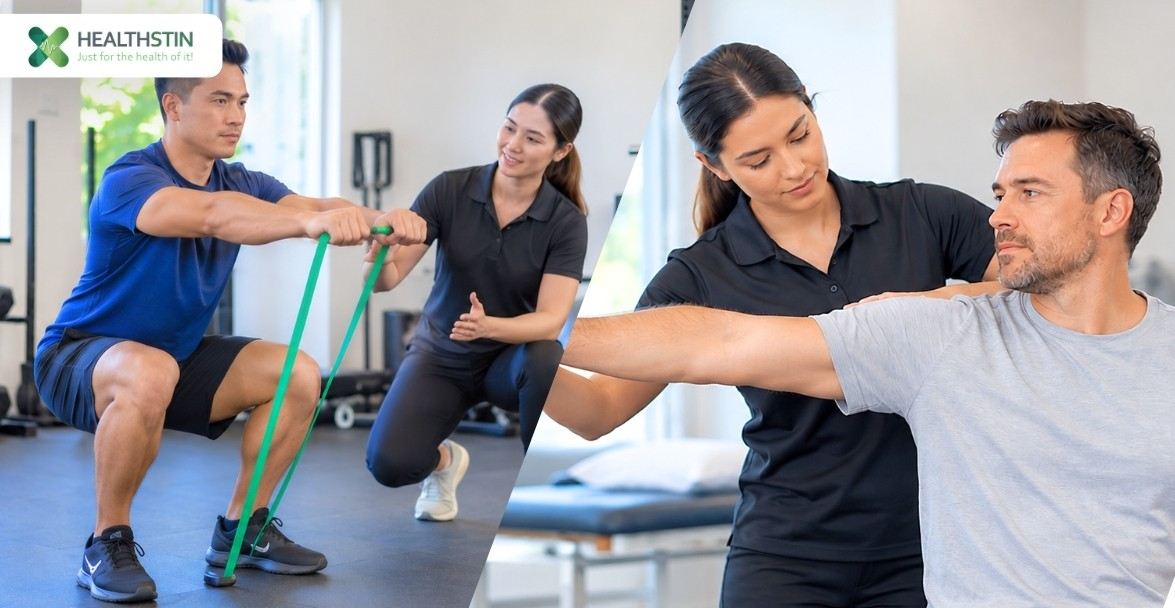 NSW Workers’ Compensation Reform 2026: What Changed for Physiotherapy & Exercise Physiology Access 2 Hero: Physiotherapist and injured worker reviewing a treatment plan in a Healthstin NSW clinic